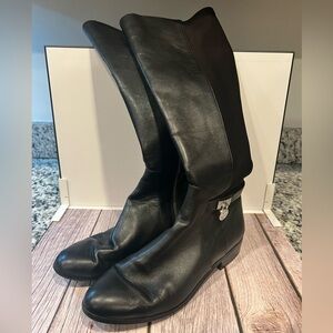 Michael Kors Hamilton Black Leather Tall Women’s Boots Size 8.5